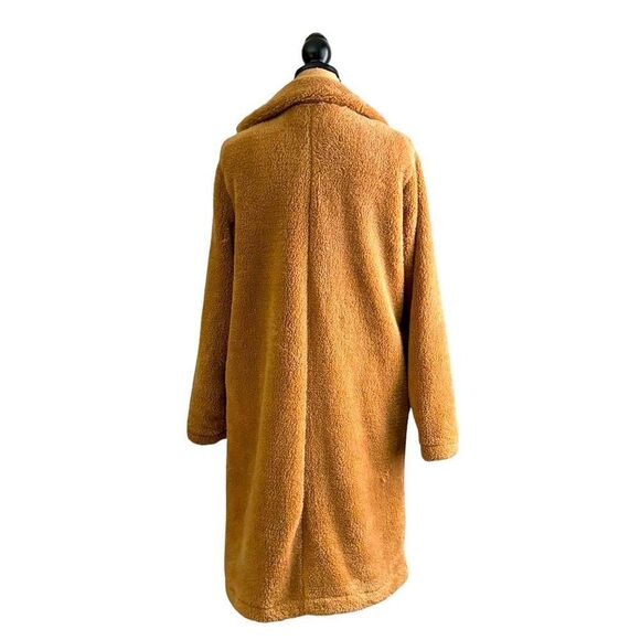 Boho Tan Lapel Neck Open Front Teddy Coat Size XL NWOT - Picture 5 of 9